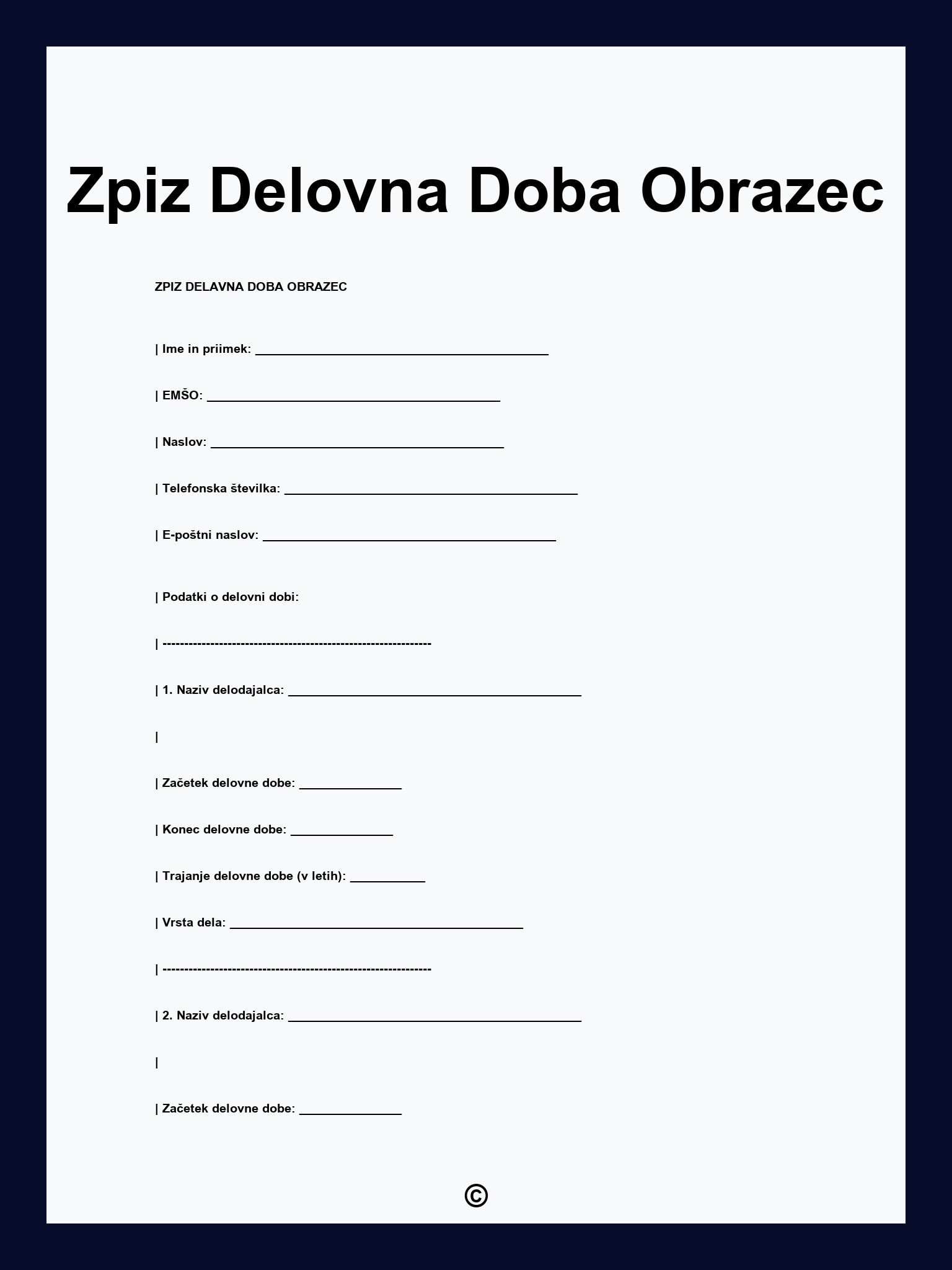 Zpiz Delovna Doba Obrazec